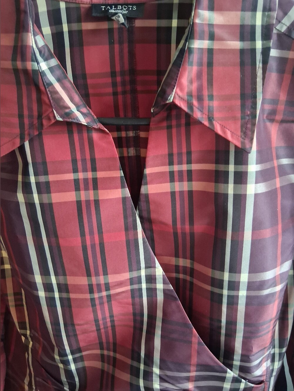 Talbots Crossover Taffeta Blouse Sz 16 - Picture 2 of 8